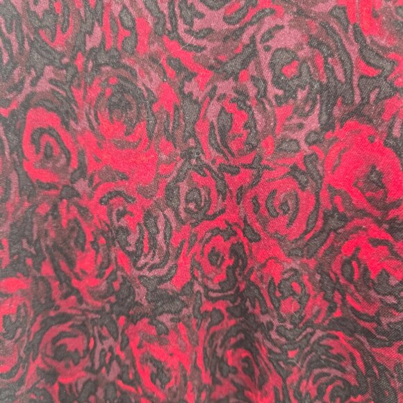 Talbots Red Floral Rose Side Cinched Sheath Midi Dress - Picture 7 of 11